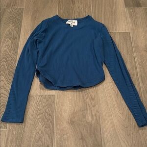 Sls Apparel Girls Blue Ribbed Long Sleeve Size M